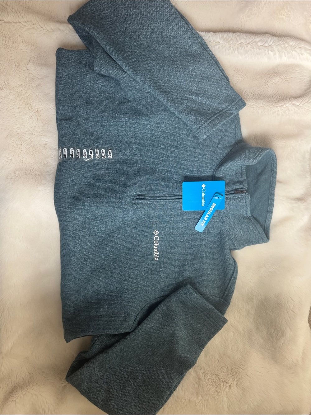 Columbia Men's Teal Gray Half-Zip Pullover